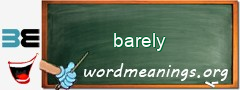 WordMeaning blackboard for barely